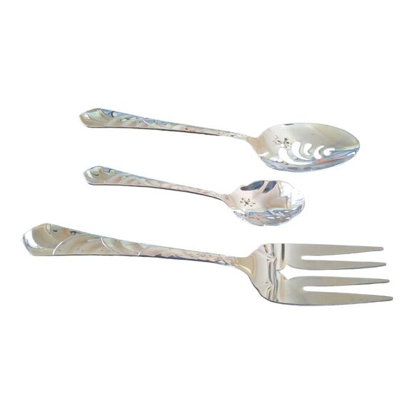 Oneida Pacific Tide Stainless glossy Silverware Flatware Serving Pieces Lot of 6 - Picture 6 of 14